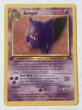 Gengar 20/62 1st Edition Pokemon Card TCG 1999 Non Holo Fossil