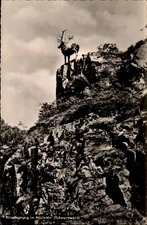 RPPC Hirschsprung Im Hsllental Schwarzwald Germany deer vintage postcard q466