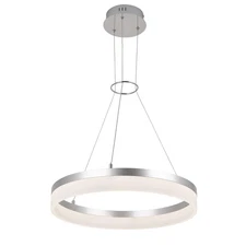 Artika Optical Ring Pendant LED-Integrated Light Fixture, Silver
