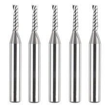 Spetool 5Pcs Carbide Singe Flute End Mill Set 1/8 Cutting Diamter 1/4 Shank 1/2