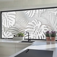 Chicskin Faux 3D Frosted Tropical Window Privacy Film For Glass Door And Window