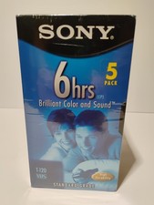 Sony VHS T-120VL/WA Standard Grade VHS Blank Tapes - 5 pack