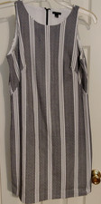 ANN TAYLOR Sleeveless Lined Striped Print Woven Shift Dress Size 10