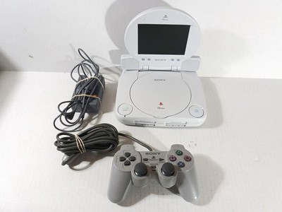 PS1 Console LCD Screen Tested Working SMOKE DAMAGE ODOR Plays Hinges Work