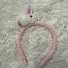 1pc Girls' Bunny Ear Fur Ball Headband Hair Accessories Hand Made