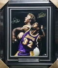 Larry Bird & Magic Johnson Signed Framed 16x20 Photo (Creased) Beckett Witness