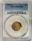 1934-D Lincoln Cent (Wheat Penny), PCGS MS-63 RB