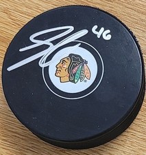 Autographed LOUIS CREVIER Chicago Blackhawks Hockey Puck - w / COA