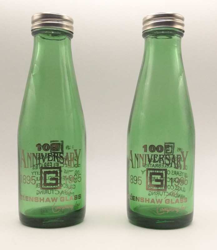 Glenshaw Glass Company PA 100 Anniversary Salt Pepper Shakers 1895 - 1995