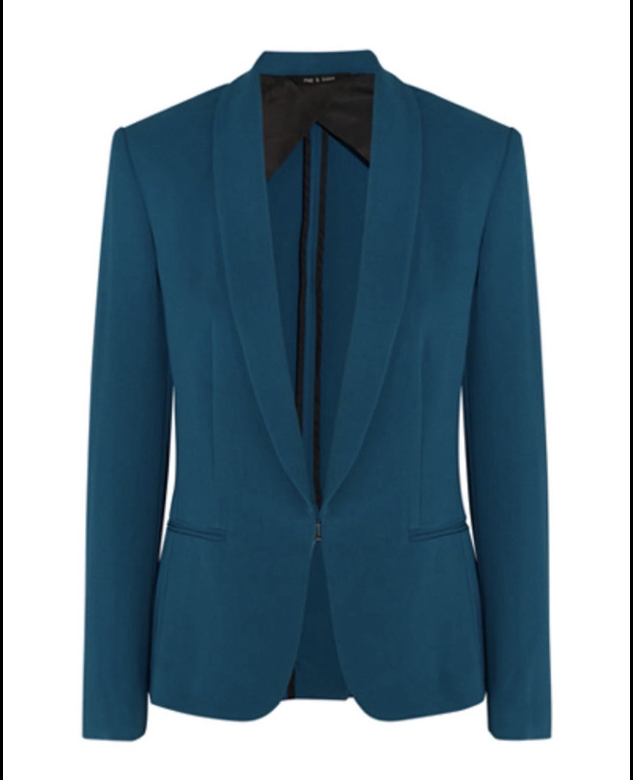 Women’s Rag and Bone Teal Single Breasted Tuxedo Blazer Size 2