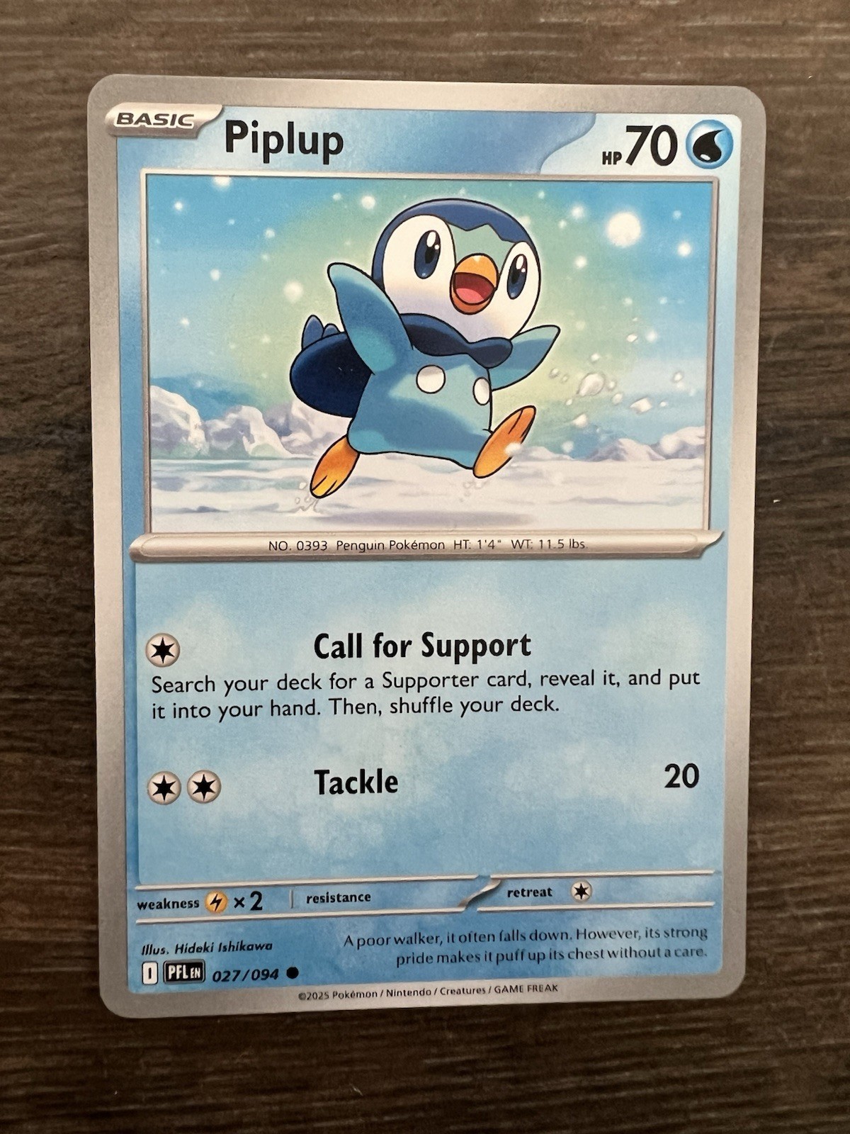 Pokemon TCG Piplup Phantasmal Flames Common Card 27/94