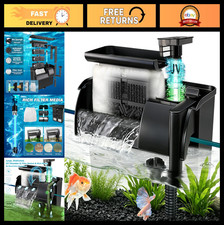 High-Flow Aquarium Power Filter 343.5 GPH for 40-200 Gallon Tanks, UV Light, 5-S