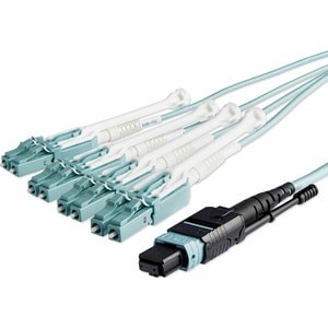 Startech 10M 30Ft MtpF/Pc To 4X Lc/Pc Duplex Breakout Om3 Multimode Fiber Optic
