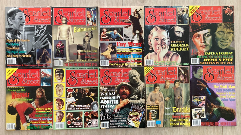 SCARLET STREET MAGAZINE: 10 ISSUES - 1997-2000 (24,25,27,28,32,33,34,35,38,39)