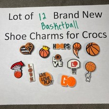 Set of 12 NEW Basketball Shoe Charms for Crocs Sport Shoes - FAST USA SHIPPING