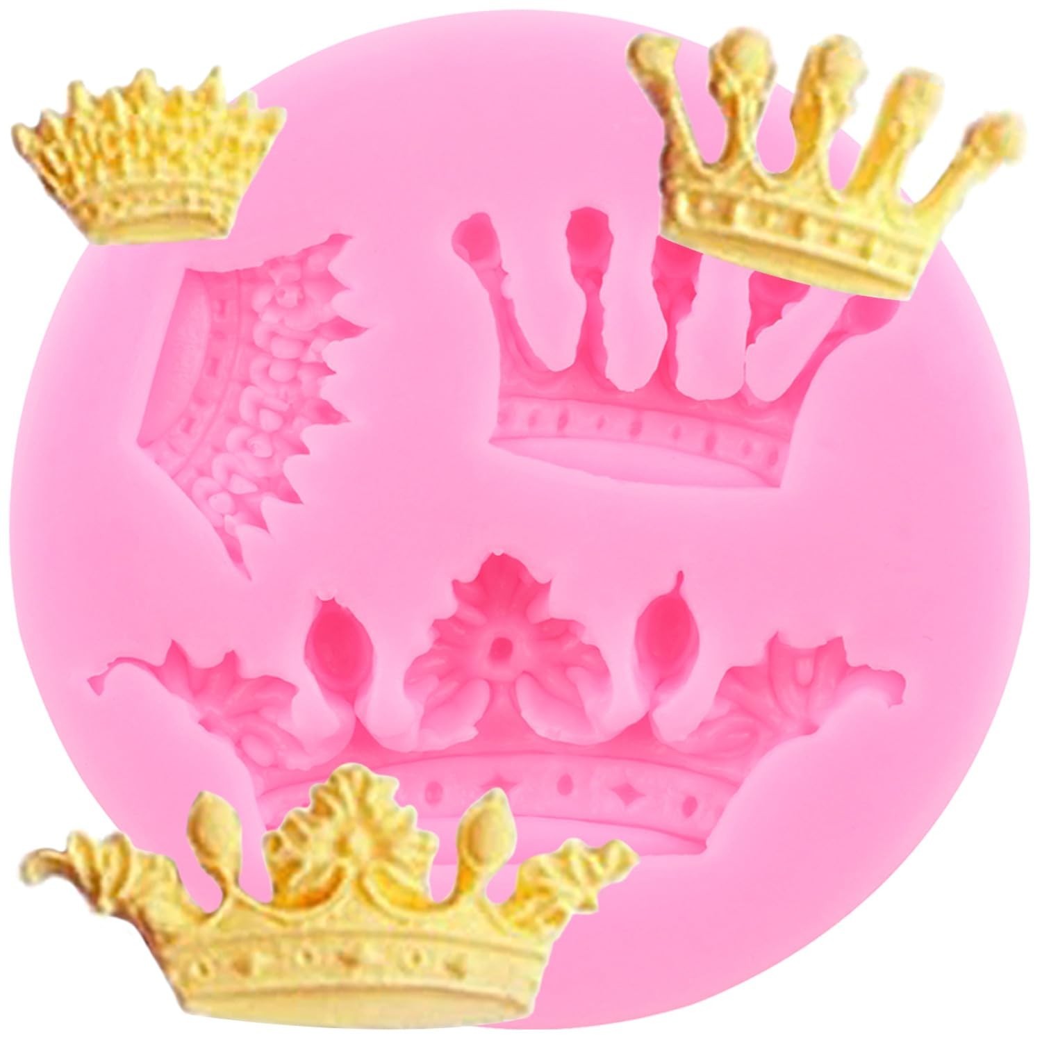 Crown Fondant Silicone Molds Crown Chocolate Candy Mold For Cake Decorating C...