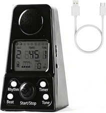 Digital Metronome Rechargeable with Voice Counting and Timer for Piano Guitar