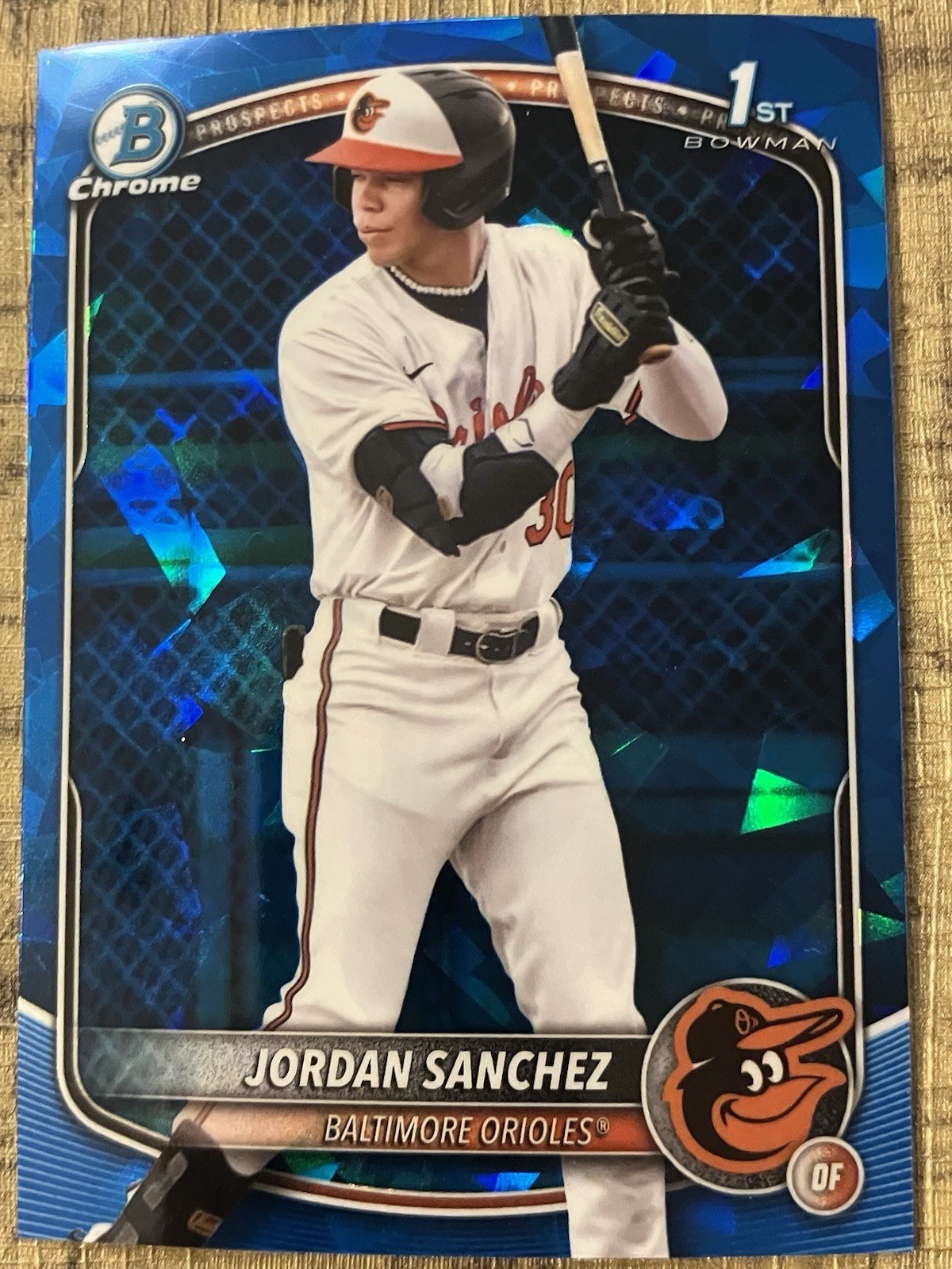2025 Jordan Sanchez 1st Bowman Chrome Sapphire RC #BCP-208 Baltimore Orioles