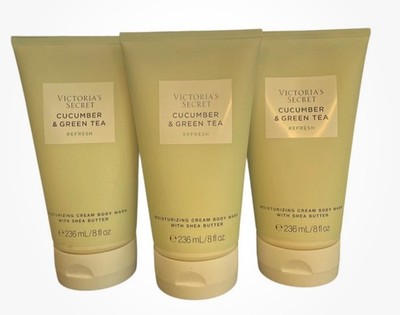 3 VICTORIA'S SECRET CUCUMBER & GREEN TEA REFRESH MOISTURIZING CREAM BODY WASH