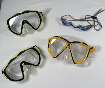 Set Of Swim Goggles 4 Good Condition Adult Size Swimming Water Mask