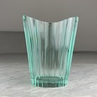 Vintage Rare Original Moser Marked Art Deco Crystal Green Vase Euc 8"