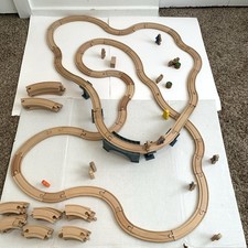 Wooden Train Track Set People Trees Signs Accessories Bridge Compatible