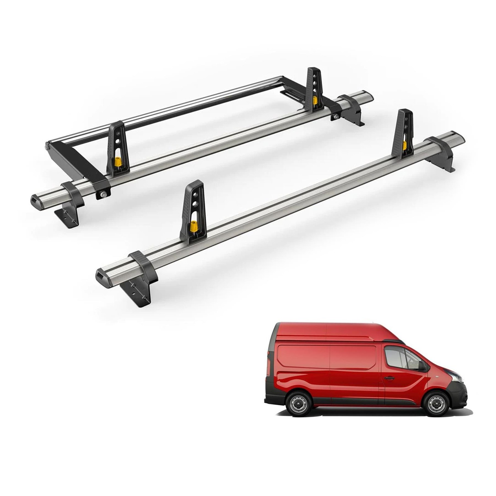 Nissan Primastar Roof Rack for 2022+ [H2] 2x Roof Bars & Roller - Van Guard Plus