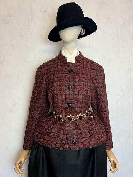 Women Balmain Blazer Burgundy Wool 38 / M / 46