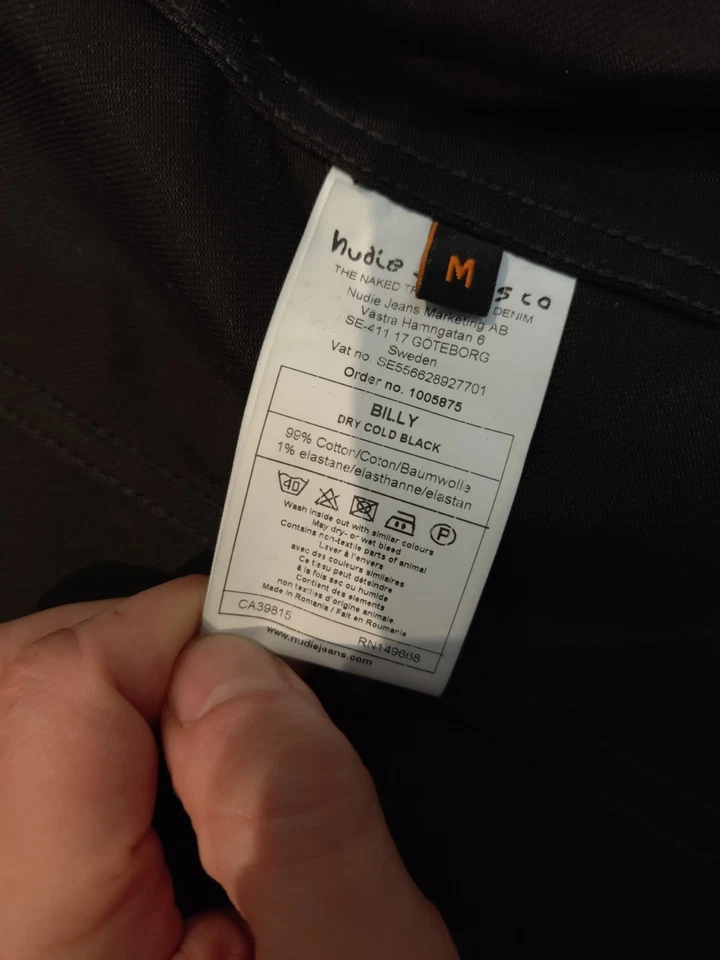 Nudie Jeans Billy Dry Cold Black Denim Jacket Medium - image 2 of 4