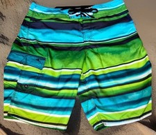 O'Neill Board Shorts Mens Size 32 Multicolor Stripe Swim Trunks Surf Beachwear