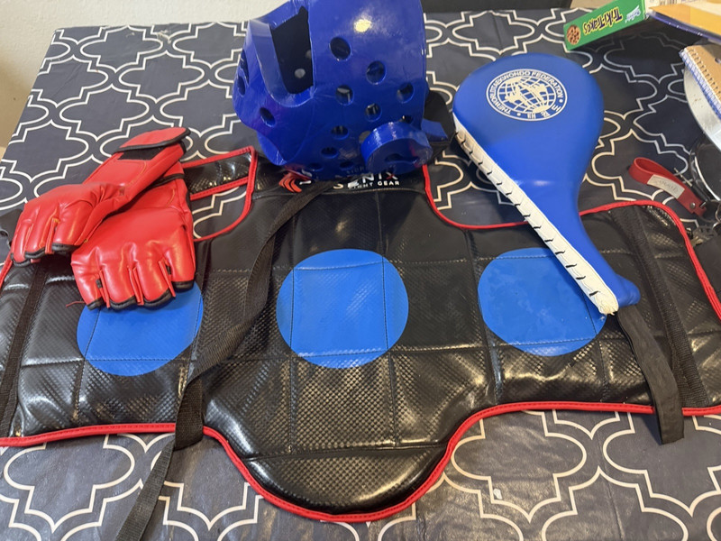 NBR Blue Boxing MMA Training Protective Headgear Head Gear, Size S