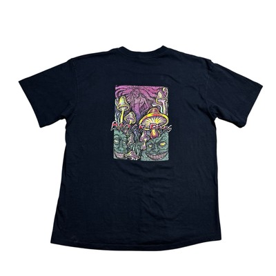 Vintage Black Flys 90s Skateboard Psychedelic T-shirt Rare Adult