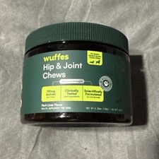 Wuffes Advanced Dog Hip and Joint Supplement with Glucosamine 30 chews. Exp7/27