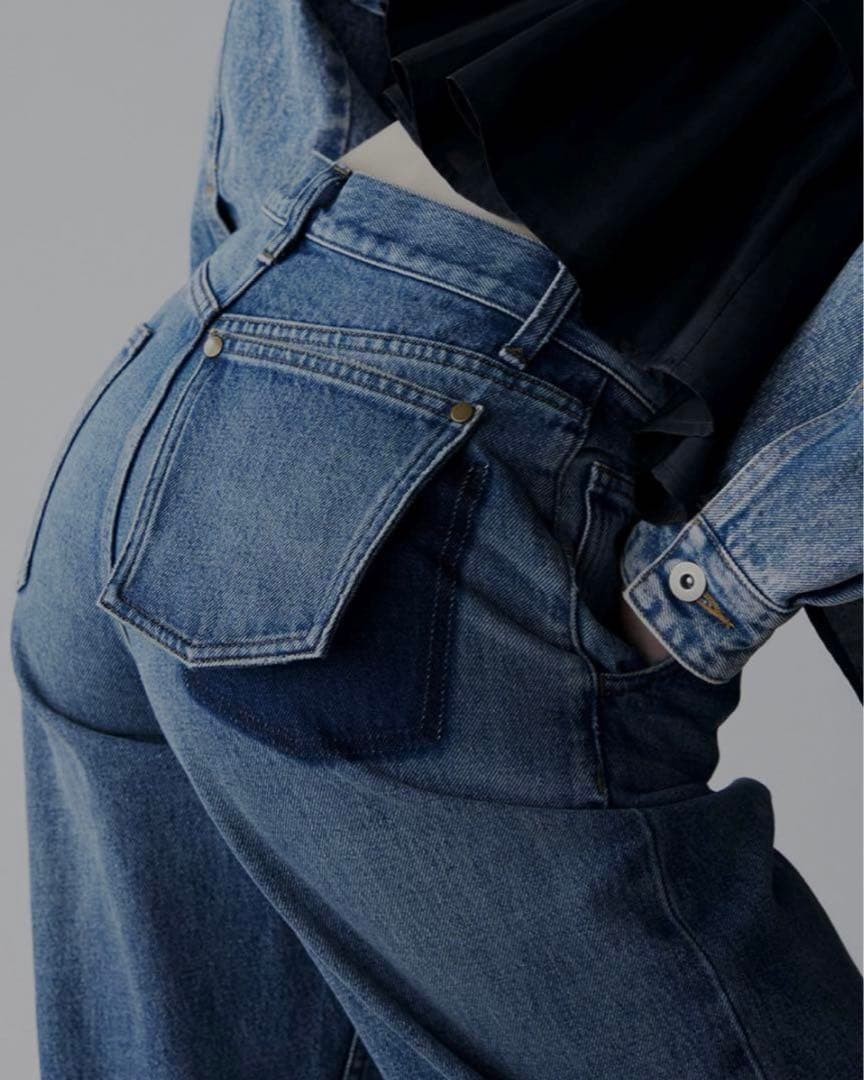 Ameri / Wide Straight Denim Pants - image 2