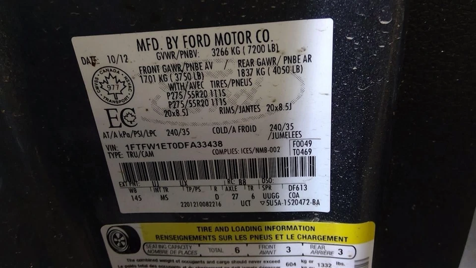 Used Clutch Pedal fits: 2013 Ford F150 PICKUP  Grade A - Image 4 of 4