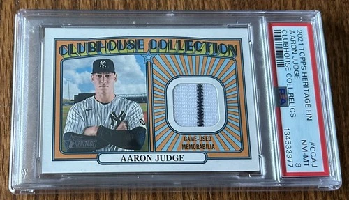 2021 Topps Heritage Aaron Judge ClubHouse Relics  PSA 8 NM-MT New York Yankees