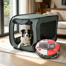 Foldable 36" Dog Crate for Medium Dogs, Portable Waterproof Pop-Up Pet Kennel...