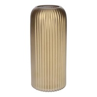 INNA-Glas Dekovase Alburgis Mit Rillen, Glas, Gold-Metallic, 20Cm, Ø8,7Cm