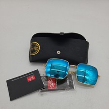 Ray-Ban 54mm Square Gold Green Solid Sunglasses new