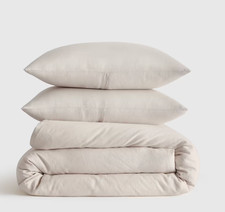 QUINCE European Linen Sheet Set Full Sand 100 Linen 4 Piece Preowned