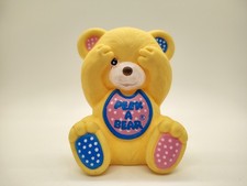 VTG 1987 Gerber Peek A Bear Bath Toy With Bl & Pk Feet/Ears W/White Polkadot