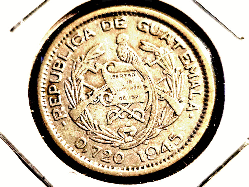 GUATEMALA 🇬🇹 1945 SILVER 10 CENTAVOS MELT VALUE $3.04 20MM