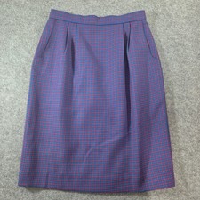 Pendleton Skirt 4 Wool Plaid Pleated Blue Red Pockets Lined 26" Waist