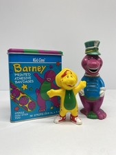 Vintage KidCare Barney Collectible Tin 1994 with Barney and BJ Figurines