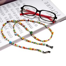 2 Pcs Eyeglass Chains Plastic Colorful Beads Neck Cord Sunglasses Strap