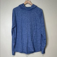 J. Crew Performance Long Sleeve Hoodie Shirt Men's Blue Medium