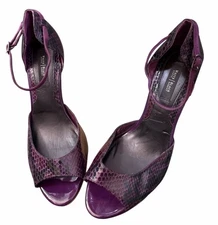 White House Black Market Purple Snake Skin Avalon Platform Stilettos Heels 9 M
