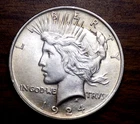PEACE DOLLAR 1924 FROSTY BU+++ NICE COINS 90% SILVER DOLLAR