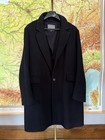 Private weißer VC schwarzer Woll-Kuschelmantel Größe 7 (48)