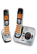 Uniden DECT 6.0 Silver Cordless Digital Answering System Caller ID Two Handsets